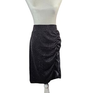 TORRID At The Knee black Glitter Knit Cinched Bodycon Skirt SIZE 26 new year